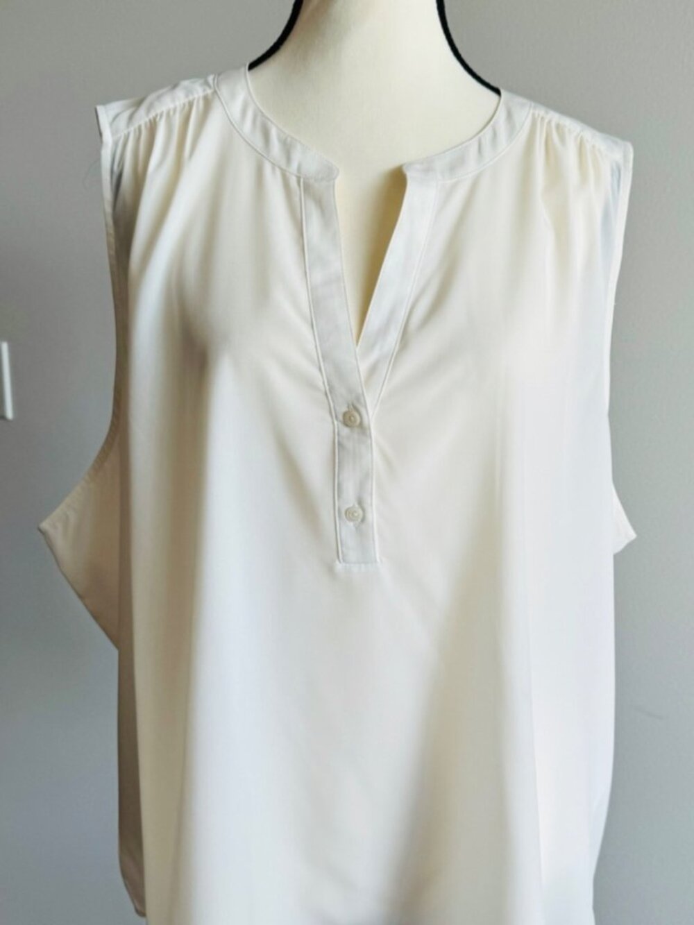Sleeveless V-neck popover top
